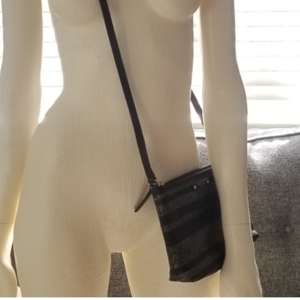 KATE SPADE | Haven Lane Ramey Black Stripe Glitter Crossbody - Picture 6 of 6
